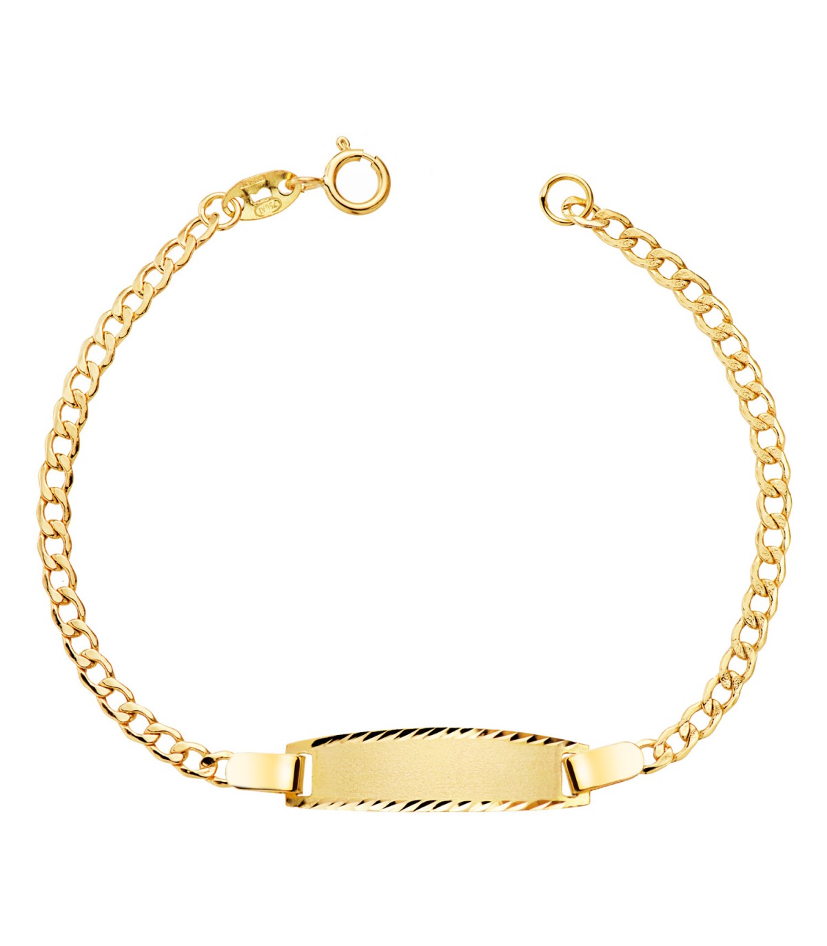 Bracciale con targhetta per bambini Oro 18kt Maglia grumetta 14,5 cm | Regali Comunione.
