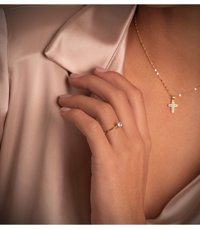Solitär Ring mit Zirkonia Gold 18K /750er 19251