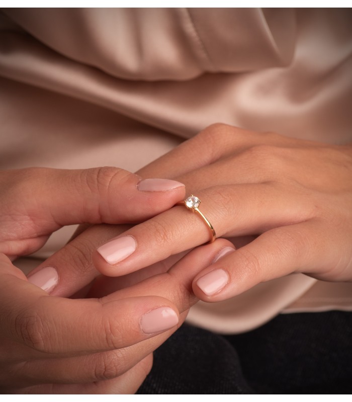 Solitär Ring mit Zirkonia Gold 18K /750er 19251