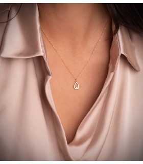 Collier à chaîne pour femme : chaîne fine maille diamantée 0,75 mm 45 cm en or jaune 750
