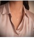 Collier à chaîne pour femme : chaîne fine maille diamantée 0,75 mm 45 cm en or jaune 750