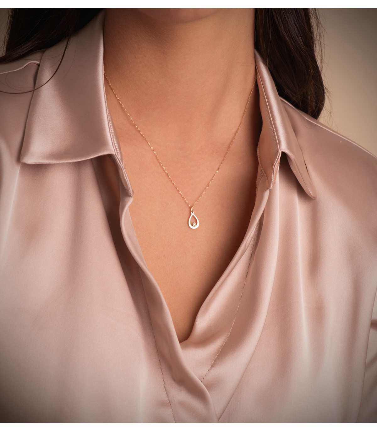 Collier à chaîne pour femme : chaîne fine maille diamantée 0,75 mm 45 cm en or jaune 750