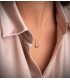 Pendentif solitaire femme en or jaune 750, collier avec zircone taille brillant 8,5 mm