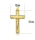 Lateinisches Kreuz mit Jesusfigur, ca. 25 × 17 mm, 18K Gelbgold, diamantiert
