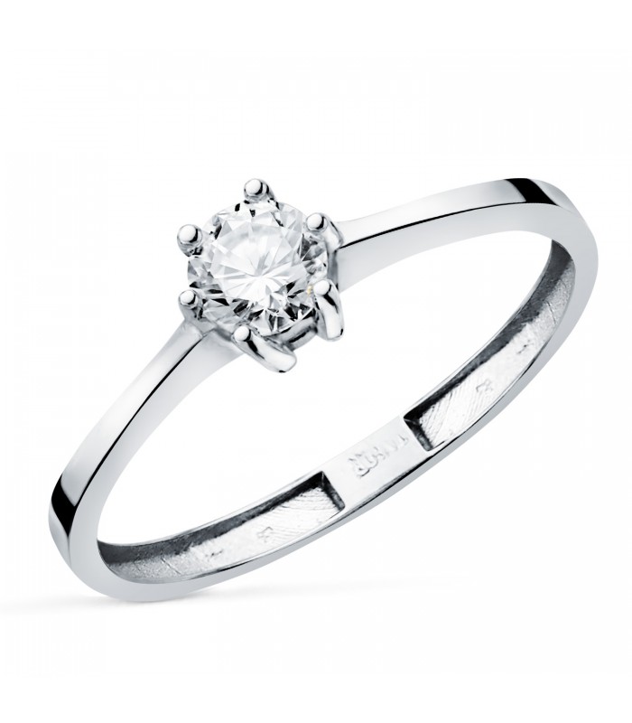 Anello solitario con diamante 0.300ct solitario in oro bianco 750 - Modello Eirlys.