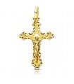 Croix sculptée Christ 18 Carats 25mm