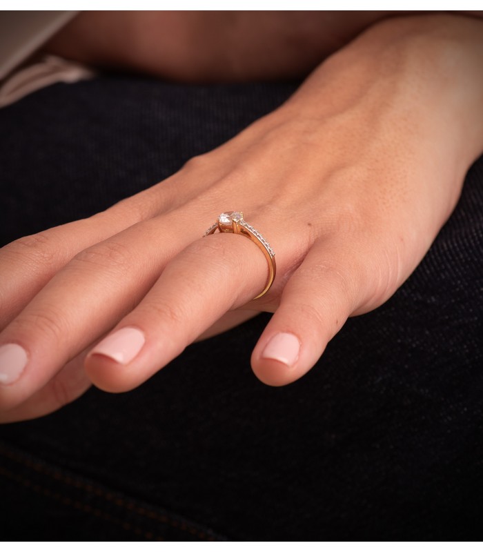 anillo de pedida en oro bicolor 18 ktes parisieen