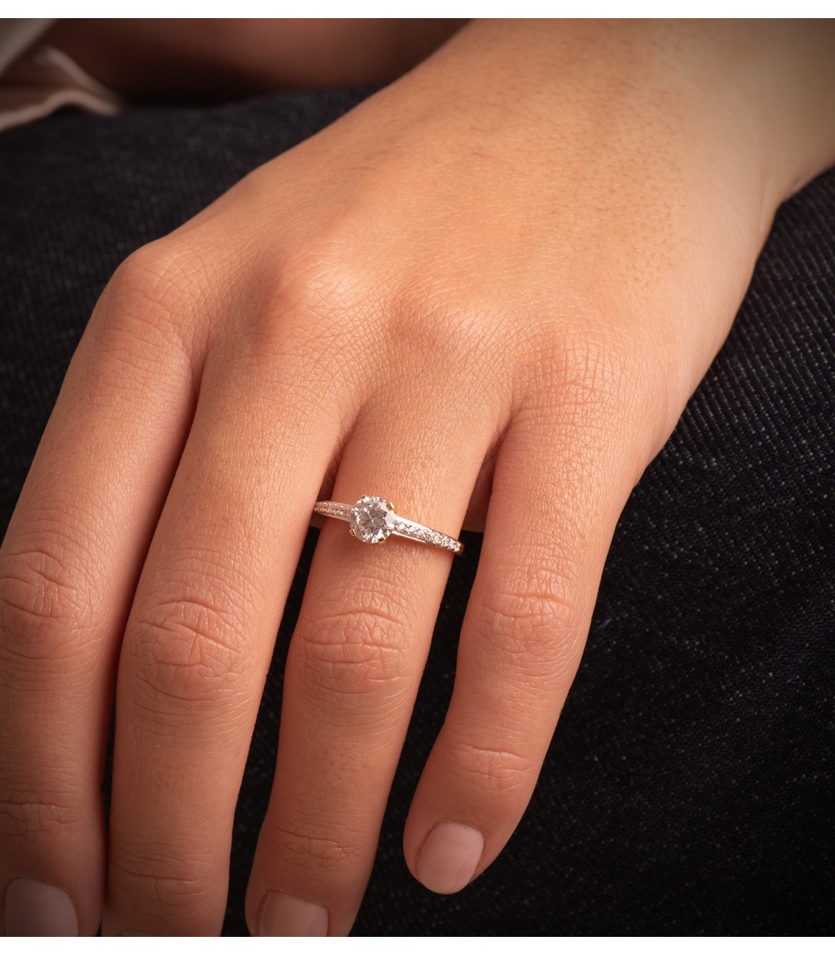 anillo de pedida en oro bicolor 18 ktes parisieen