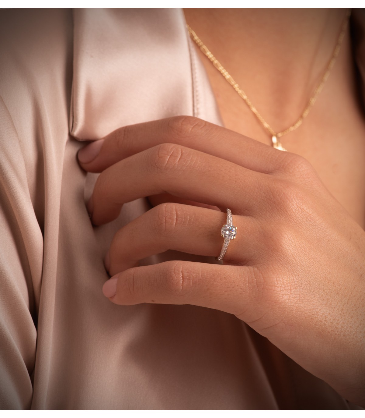 anillo de pedida en oro bicolor 18 ktes parisieen