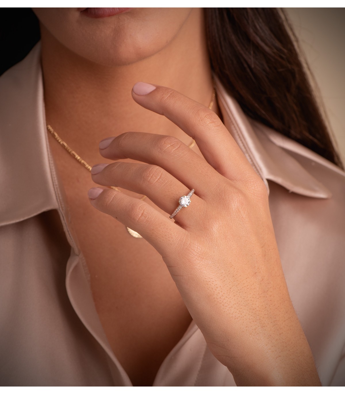 anillo de pedida en oro bicolor 18 ktes parisieen