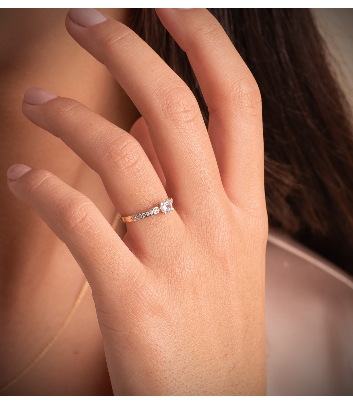 Verlobungsring FLORIENZE 
Gold 750 & Zirkonia | Solitär-Ringe für einen Heiratsantrag