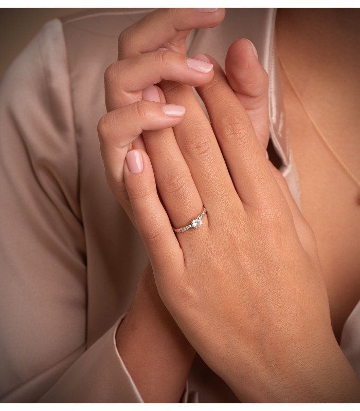 Solitär Ring mit Zirkonia Gold 18K /750er 19340-OA