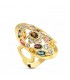 Anello Navette pietre multicolori oro 18kt