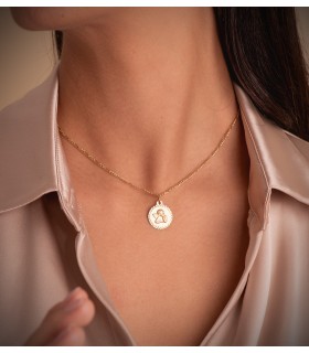 Collana con catena figaro di 2 mm e 40 cm, maglia 3+1 grumetta alternata. Catenina bambini e donna.
