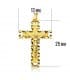 Croix de Christ sculptée 18 Carats 25 mm