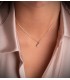 Ciondolo con diamanti in oro 750, motivo rotondo pavé, 0,180 Ct. | Collana con diamanti da donna