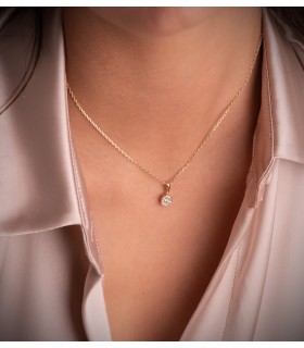 Colgante con Diamantes cuajo 0.180 Qtes. oro 18K | collar  diamantes mujer