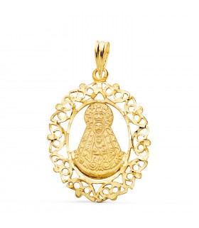 18 Karat Gold Medaillon Anhänger Madonna Rocio 28mm