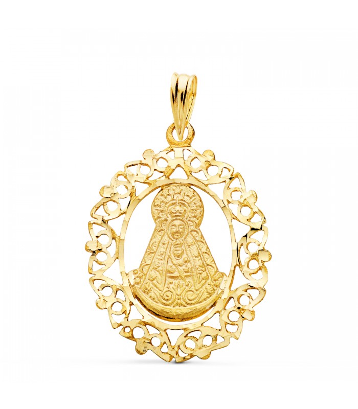 18 Karat Gold Medaillon Anhänger Madonna Rocio 28mm