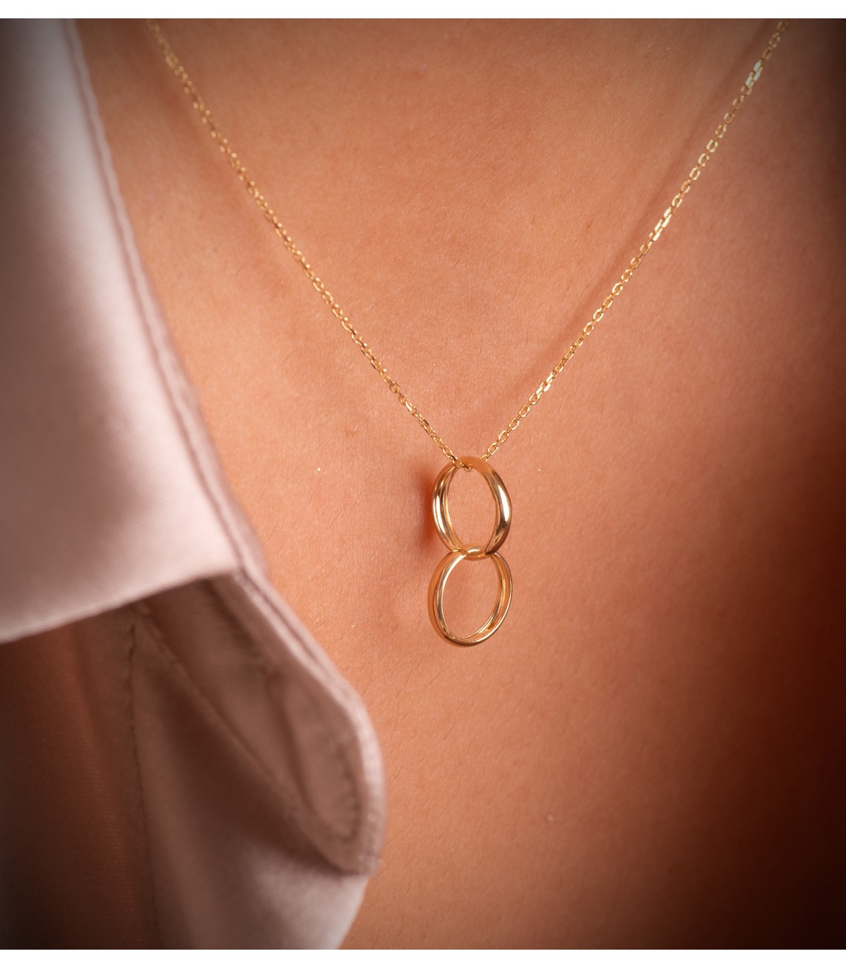 Colgante Alianzas Oro Amarillo 18K - colgantes enamorados - colgante pareja - regalos de san valentín