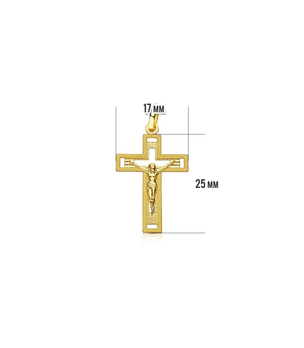Croix sculptée de Christ 18K 25mm