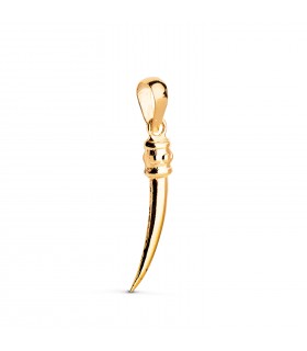 Ciondolo porta fortuna italiano a forma di cornicello in oro, per uomo o donna.