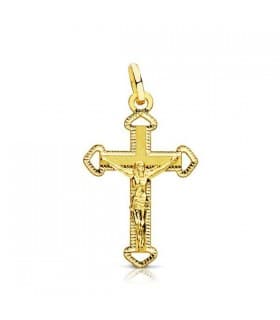 Orthodoxes Kreuz 20 mm – Goldkreuz 18K, flach und diamantiert – Geschenk zur Taufe, Kommunion und Konfirmation