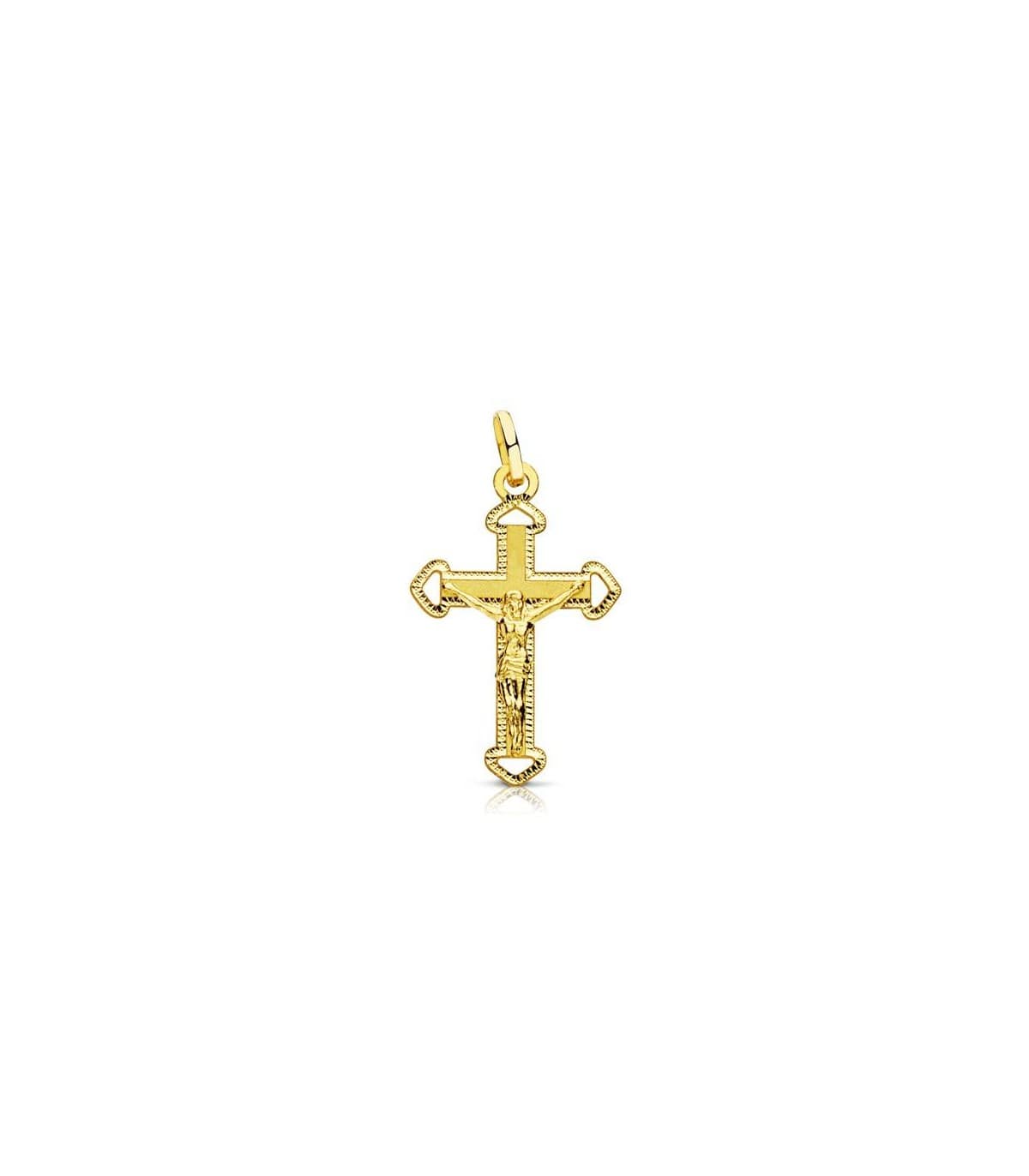 Orthodoxes Kreuz 20 mm – Goldkreuz 18K, flach und diamantiert – Geschenk zur Taufe, Kommunion und Konfirmation