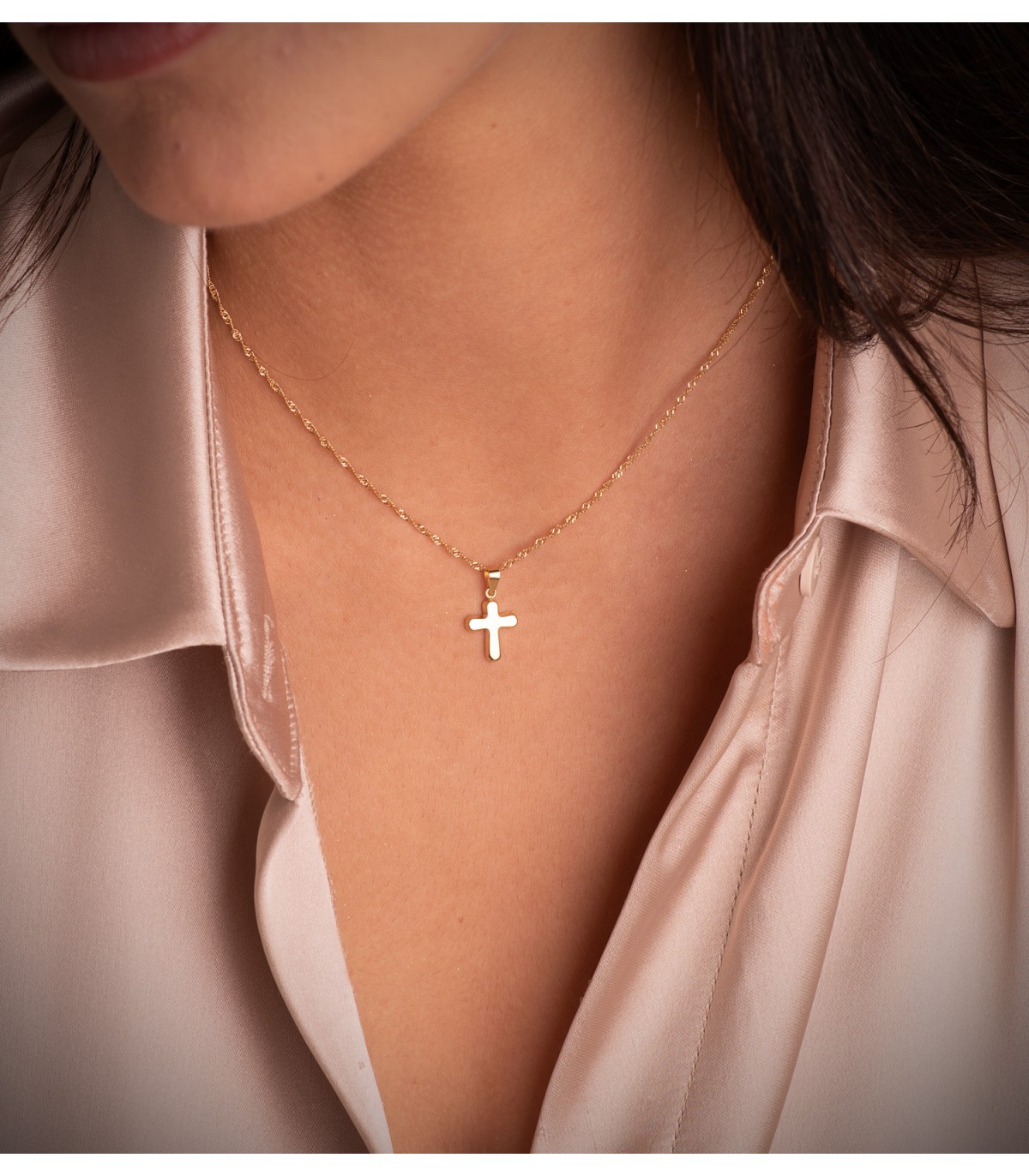 Chaîne Singapour 1.2 mm 18 Carats 40 cm, idéale pour baptême ou femme
