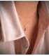 Punto luce in oro giallo 750 6,5 mm, collana con ciondolo solitario rotondo con zirconi