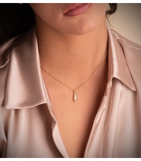 Colgante Búho oro amarillo 18K 14mm, amuleto de la suerte, regalo para graduaciones