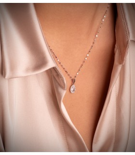 Colgante oro blanco Alessia circonita 18 Ktes charm collar invitada de boda
