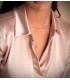 Chaîne pour femme maille forçat diamantée - Or blanc 750, longueur 50 cm - Chaînes en or en ligne.