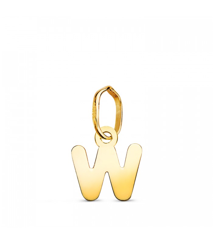 Inicial W Colgante oro 18 kt. Collar personalizado letras nombre, joyas para mujer.