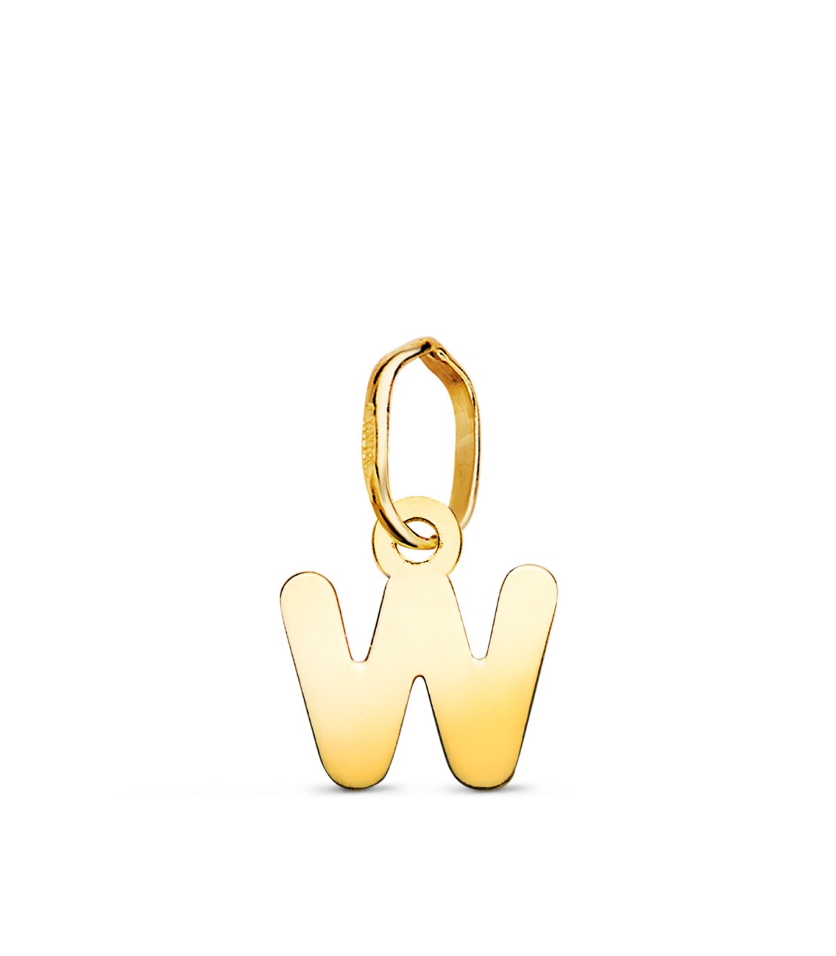 Inicial W Colgante oro 18 kt. Collar personalizado letras nombre, joyas para mujer.