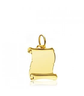 Colgante chapa pergamino pequeño joya grabado