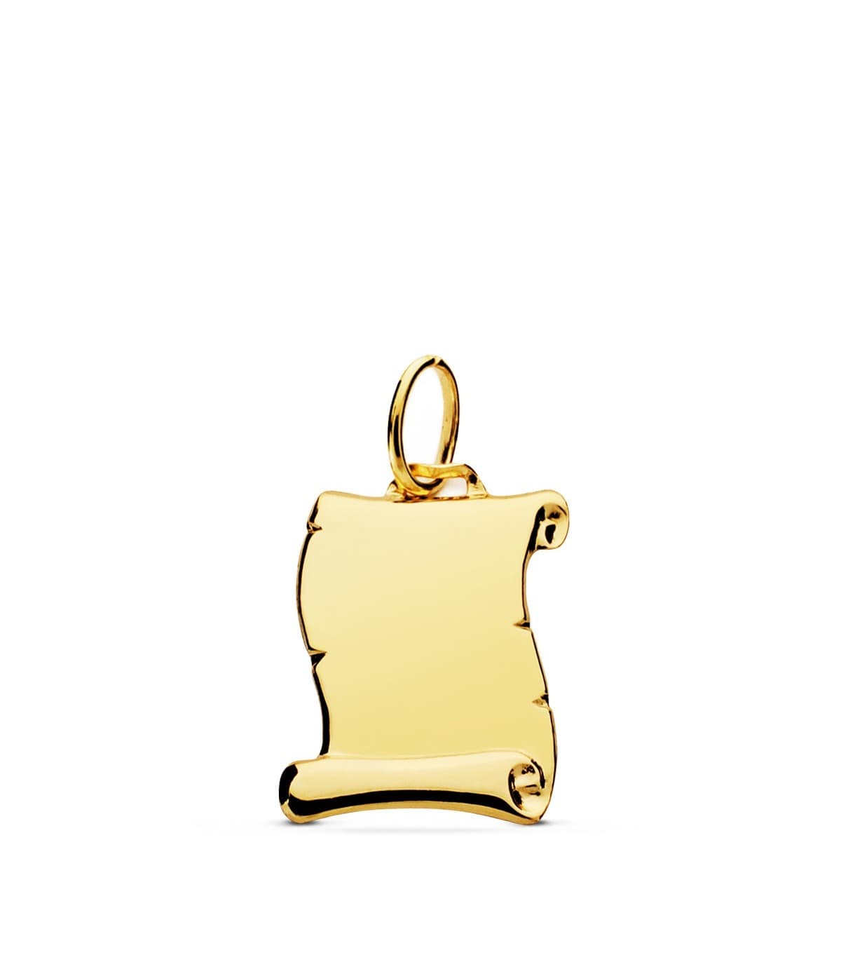Pendentif forme Parchemin en Or 375 14mm, pendentif à graver