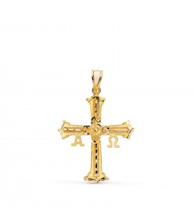 Pendentif avec Croix Covadonga Or jaune 18K 39mm