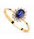 Anillo Jasmin Zafiro y Diamantes Oro Amarillo 18K. Anillo con piedras de la colección de compromiso y boda.