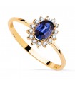 Bague Jasmin Saphir et Diamants Or jaune 18K
