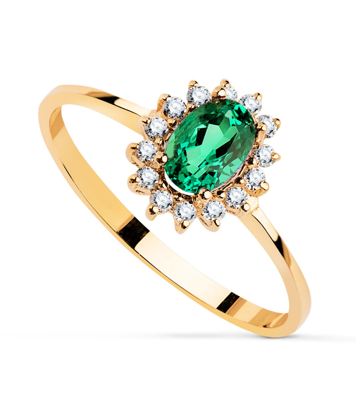 Smaragd Ring mit Diamanten Jasmin 750 Gelbgold
