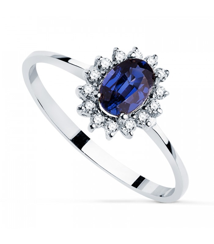 Anillo compromiso zafiro con diamantes princesa kate middleton