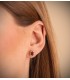 Boucles d'oreilles avec un magnifique rubis ovale central, entouré de diamants brillants - Jasmin Or jaune 18K