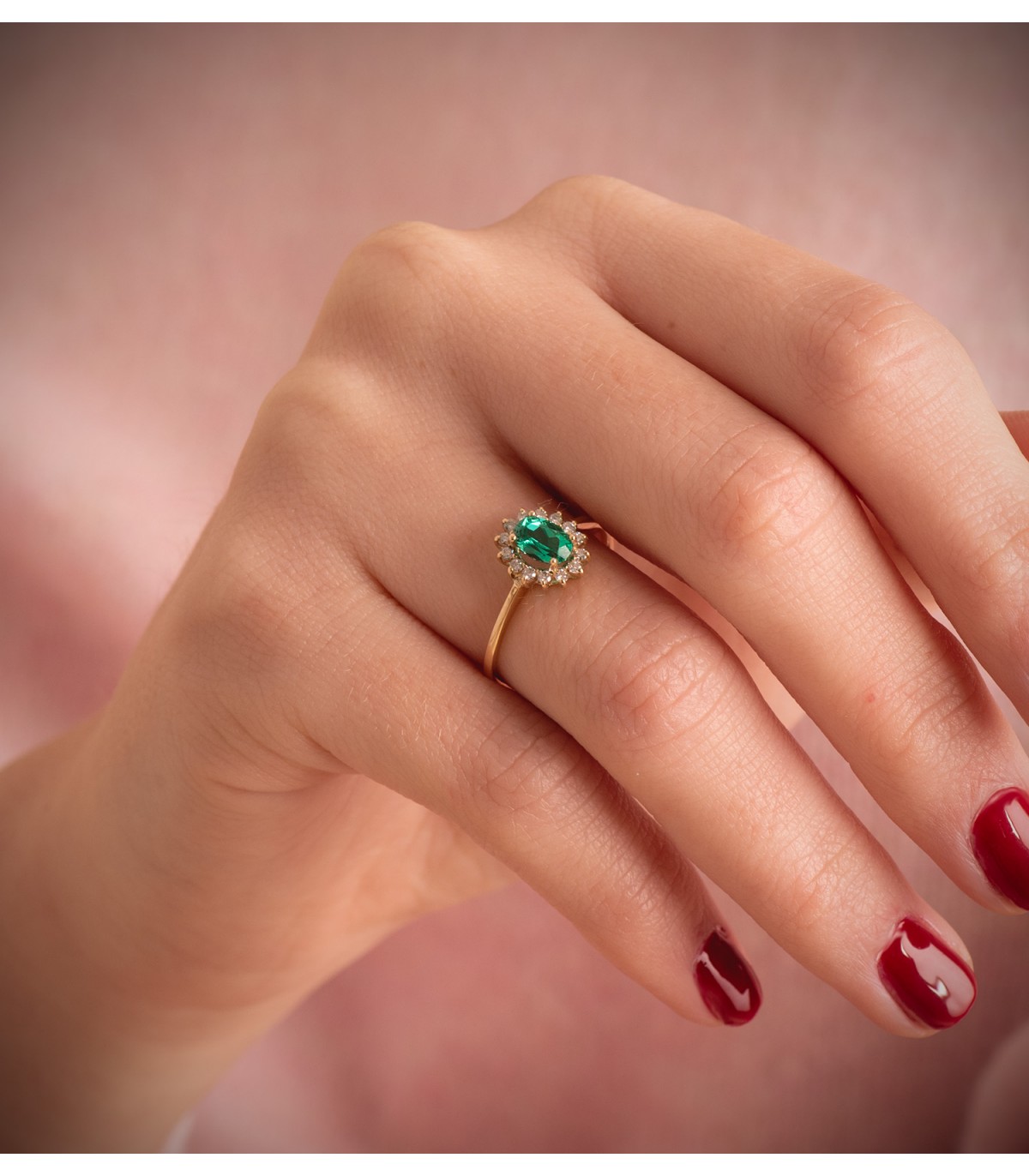 Smaragd Ring mit Diamanten Jasmin 750 Gelbgold