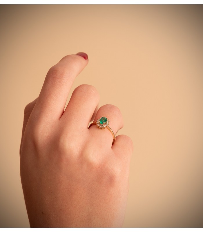 Smaragd Ring mit Diamanten Jasmin 750 Gelbgold