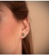 Boucles d'oreilles Jasmin Émeraudes et Diamants Or Jaune 18K. Boucles d'oreilles de mariage en diamants et pierres précieuses.