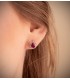 Pendientes Jasmin rubí oro amarillo 18 Ktes. Pendientes de novia con diamantes y rubíes oro blanco 18 kilates.