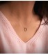 Collana in oro per donna, Gisli 18kt, girocollo con sole e catenina, pietre zirconi.