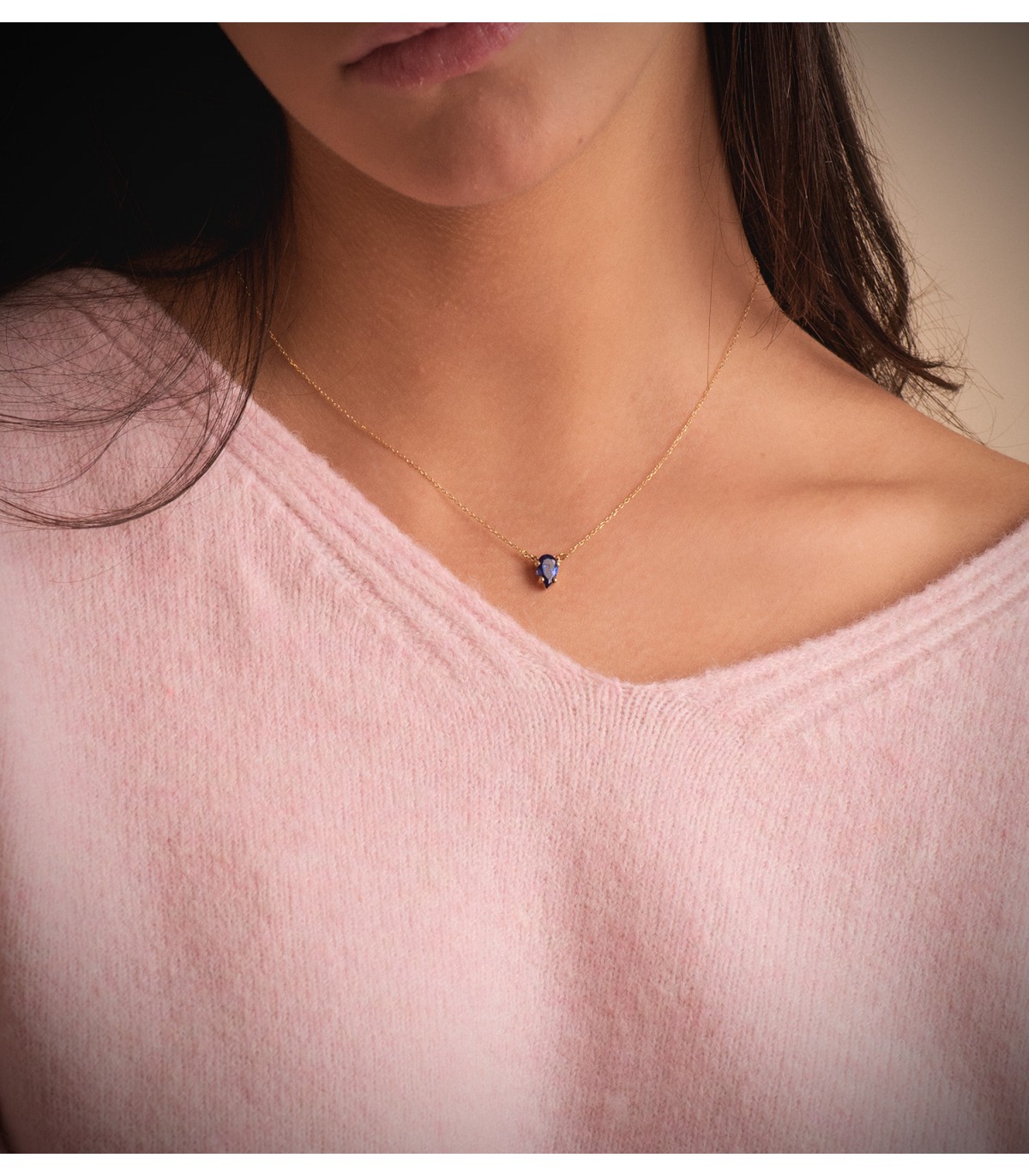 Collar Mujer Oro Amarillo 18K Niza  | Gargantillas de moda, collares con piedras de colores