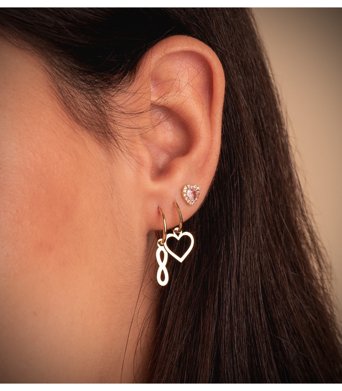 Orecchini Niba rose oro giallo 18kt 7mm